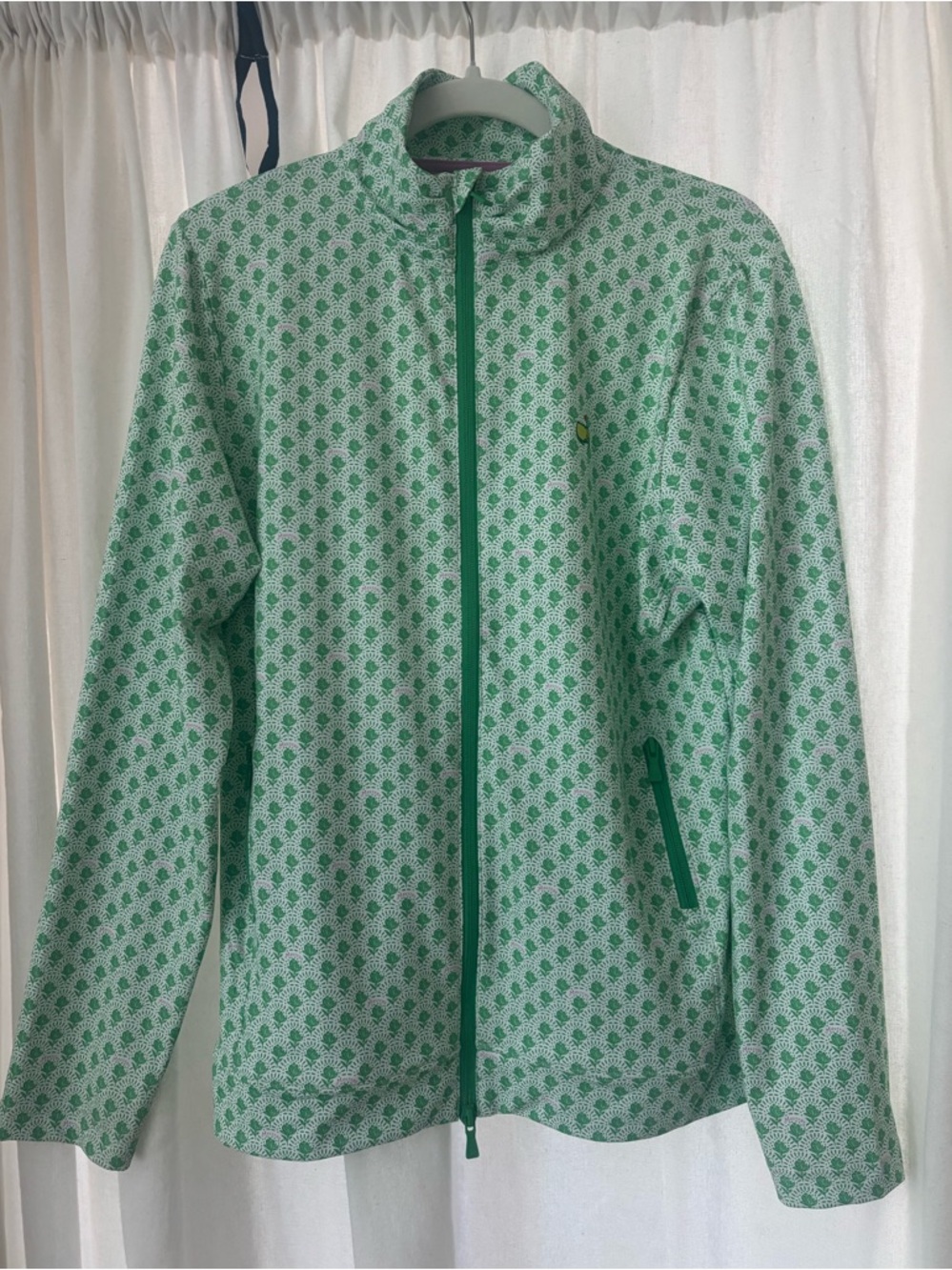 Masters 2026 Green Patterned Lightweight Jacket with embroidered Masters logo
